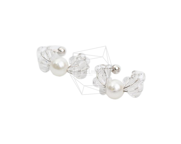 ERG-2043-R [2pieces] Beads Round Earcuffs 耳環 第2張的照片