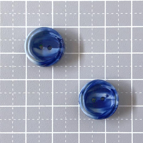 レトロ サークル ボタン 紺色 15mm 7個セット ao-511 4枚目の画像