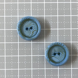 レトロ サークル ボタン ブルー 17mm 7個セット ao-512 4枚目の画像