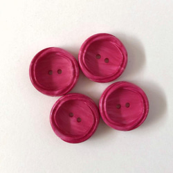 レトロ サークル ボタン ピンク 24mm 4個セット ao-521 1枚目の画像