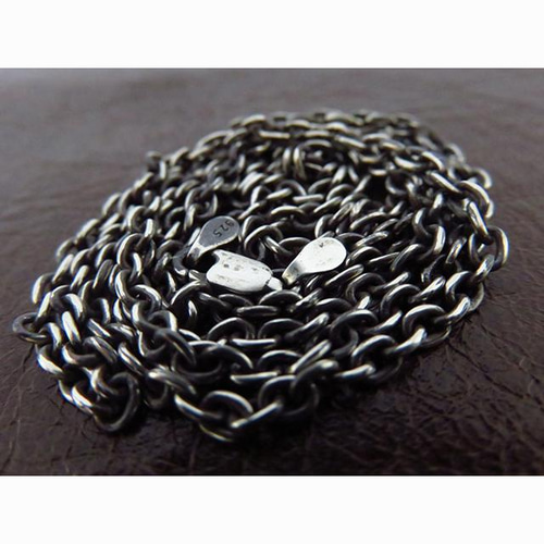 燻しあずきチェーン カット無し シルバー925 4.5mm 50cm 太丸