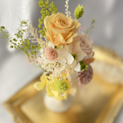 仏花＊淡色の明るいお供え花】プリザーブドフラワー お悔やみ花 仏壇