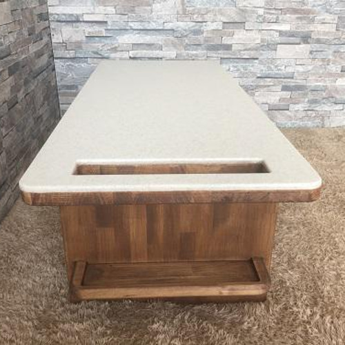 ローテーブル 天板人工大理石 脚パイン集成材 アンティーク風 オイル