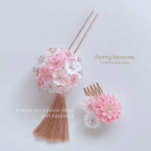 海外専用販売品】cherry-blossom sakura Japan-culture kanzashi