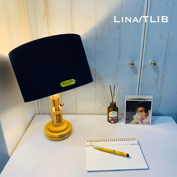 【Clearance sale】テーブルライト Lina/TLIB インディゴブルー デニム E26ソケット スイッチ付 2枚目の画像