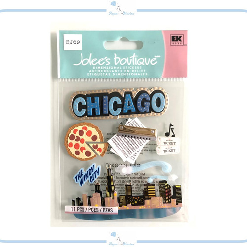 EJ69 JOLEE'S 3Dシール シカゴ CHICAGO ピザ ビル 海外 立体