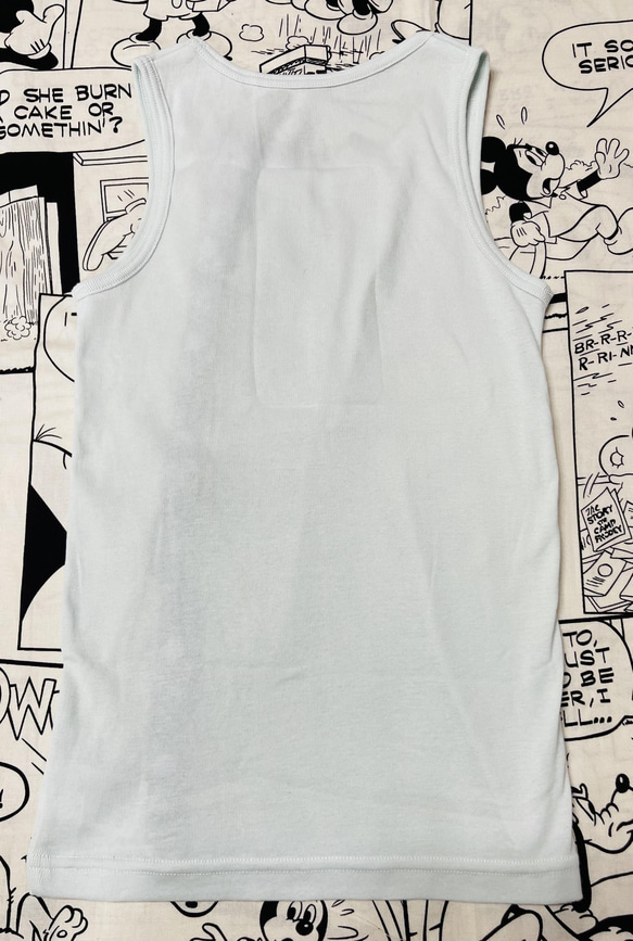 新品120cm 前開きボタン　タンクトップ肌着　インナー  女の子バリアフリー服　ユニバーサルデザイン　ノースリーブ 3枚目の画像