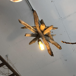 流木のシャンデリア　エイジング加工 9枚目の画像