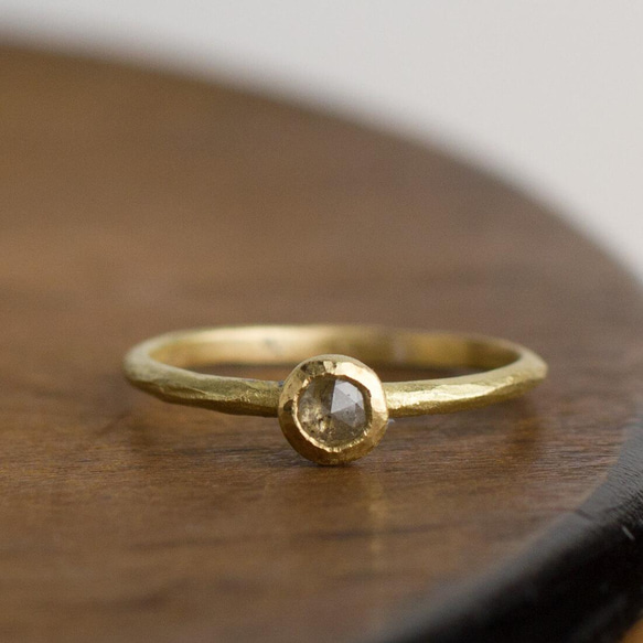 ソルト&ペッパーダイアモンドピンキーリング