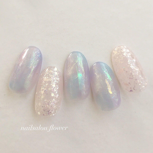 ［25］ネイルチップ ニュアンスネイル オーロラ ぷっくり お呼ばれ オーダー 0_b329d24b51af07790b4a984cc776