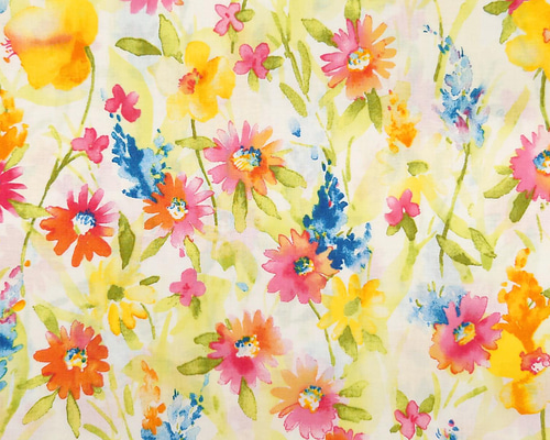 春花のメロディー 水彩画 52x42センチ ホワイト額入り Must-see for