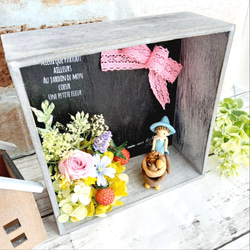 プリザーブドフラワー】花の森の動く 小人 ボックス フラワーアレンジ