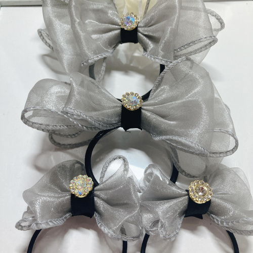 オーガンジー  リボン  ヘアゴム スイーツ大好きうさぎちゃん オーガンジー リボン ヘアゴム スイーツ大好きうさぎちゃん