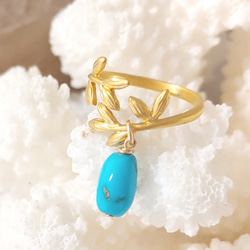 ♡Blue Sky piece Ring♡-鮮やかな美しさ♡スリーピングビューティーターコイズ（14kgf） 7枚目の画像