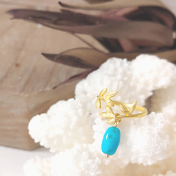 ♡Blue Sky piece Ring♡-鮮やかな美しさ♡スリーピングビューティーターコイズ（14kgf） 6枚目の画像