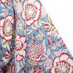 聖誕節禮物 情人節禮物 生日禮物 母親節禮物 木刻印純棉長袖外套 印度純棉長罩衫 blockprint木刻印罩衫-花朵 第6張的照片