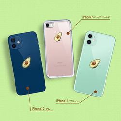 送料無料★言葉になってるアボカド Androidクリアケース シンプル可愛い アップルマーク アンドロイド Galaxy 4枚目の画像