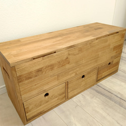 サイズオーダー可】【引取可能】無垢材 アンティーク風収納ベンチ UN