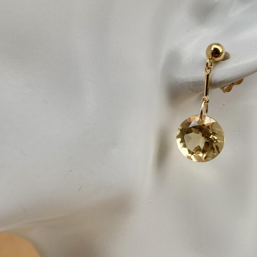 送料無料】14kgf 天然石 シャンパンクォーツ ラウンドファセット バー  