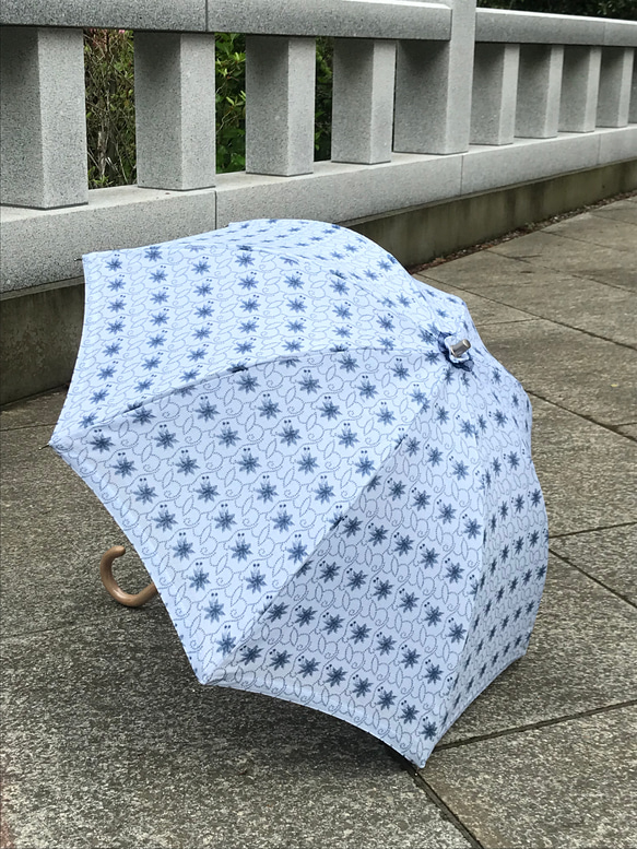 着物リメイク日傘　（かわず張り日傘）（スライド棒） 1枚目の画像