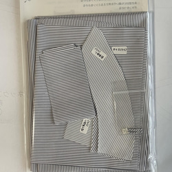 手作りキット(生地違い　爽やかなストライプ)　Vネックプルオーバーブラウス(004)が届いてすぐに作れます！ 5枚目の画像