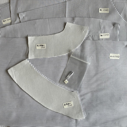 手作りキット(生地違い　爽やかなストライプ)　Vネックプルオーバーブラウス(004)が届いてすぐに作れます！ 1枚目の画像