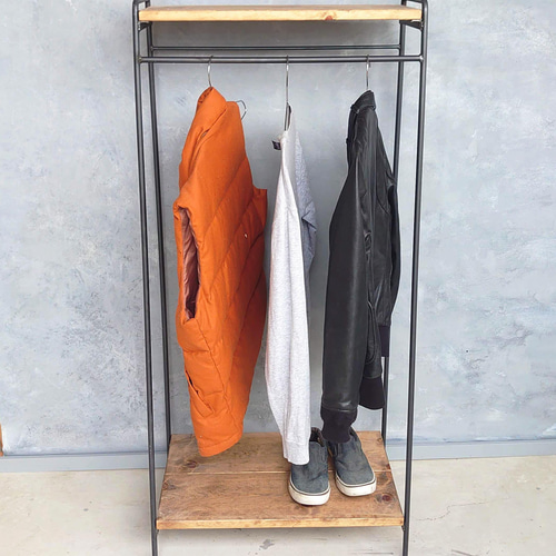 送料無料】板付きハンガーラック 高さ130cm 幅60cm ハンガーラック ね