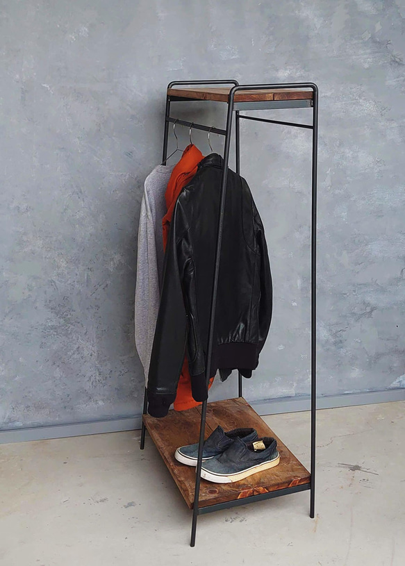 送料無料】板付きハンガーラック 高さ130cm 幅60cm ハンガーラック ね