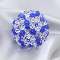 青瑪瑙と水晶８ｍｍの涼しげな印象　職人技のフラーレンボール 3枚目の画像
