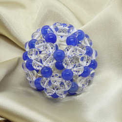 青瑪瑙と水晶８ｍｍの涼しげな印象　職人技のフラーレンボール 2枚目の画像