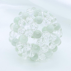 本翡翠８ｍｍと水晶を組み込んだ職人技のフラーレンボール 4枚目の画像