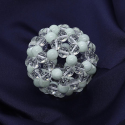 本翡翠８ｍｍと水晶を組み込んだ職人技のフラーレンボール 5枚目の画像