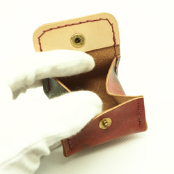 小銭入れ “ボックス” 手染め〈ヌメ革〉Ⅰ 5枚目の画像