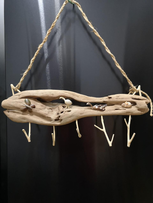 ［漂流木小動物］口罩掛架 鑰匙架 吊架 鑰匙圈掛架 懸掛收納 吊架 第1張的照片
