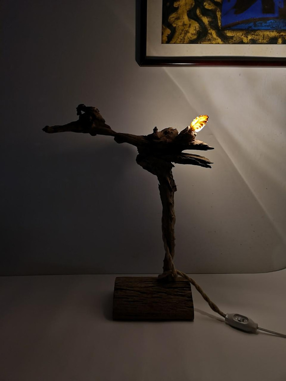 ［飛鳥］立燈 檯燈 桌燈 漂流木燈 夜燈 氣氛燈 造型燈 手作燈 藝術燈具 第2張的照片