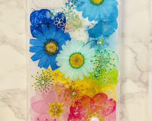 22^^ 押し花ケース オーダー iPhone・Android オーダー 押し花ケース 22^^ iPhone・Android