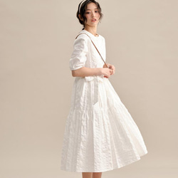 泡泡紗系帶連衣裙|洋裝|夏春款|Sora-929 第2張的照片