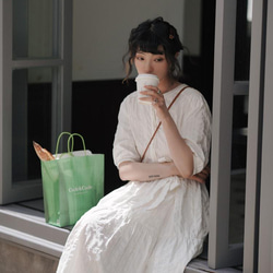 泡泡紗系帶連衣裙|洋裝|夏春款|Sora-929 第11張的照片