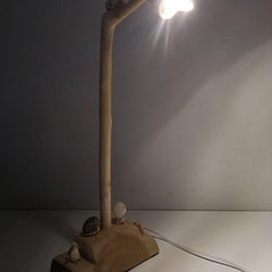 ［蛙蛙］立燈 檯燈 桌燈 漂流木燈 夜燈 氣氛燈 造型燈 手作燈 藝術燈具 第2張的照片