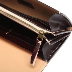 長財布 レディース メンズ　父の日本革 大容量 手作り  プレゼント　オルガン 小銭入れ 手縫い財布 ブラウン T06 6枚目の画像