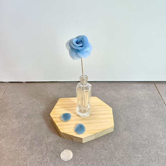 エッセンシャルオイルディフューザー；手作り粘土シミュレーションバラの形・・・青 2枚目の画像