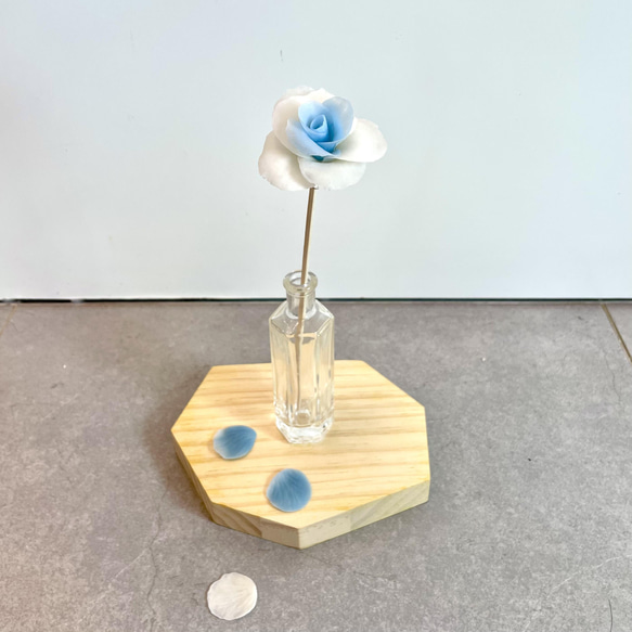 エッセンシャルオイルディフューザー；手作り粘土シミュレーションバラの形・・・青 3枚目の画像