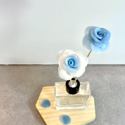 エッセンシャルオイルディフューザー；手作り粘土シミュレーションバラの形・・・青 4枚目の画像