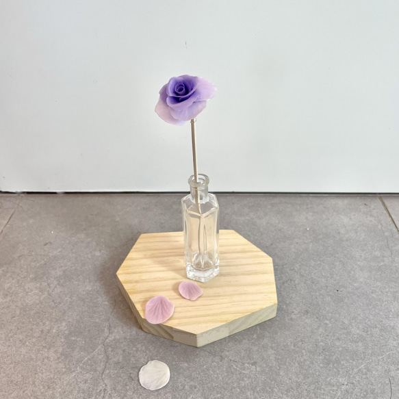 精油擴香棒｜手工黏土仿真玫瑰花造型｜紫色 第3張的照片