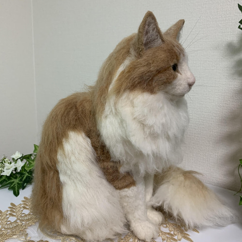 ノルウェージャンフォレストキャット 羊毛フェルト 青いひつじ