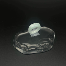 ホワイトブルーリング　天然石　玉　ホワイト　指輪　リング　天然石　金属アレルギー　個性　シンプル　綺麗　 3枚目の画像