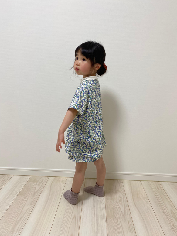 リバティプリント　天竺　子供服セットアップ（110サイズ）　ハンドメイド 4枚目の画像