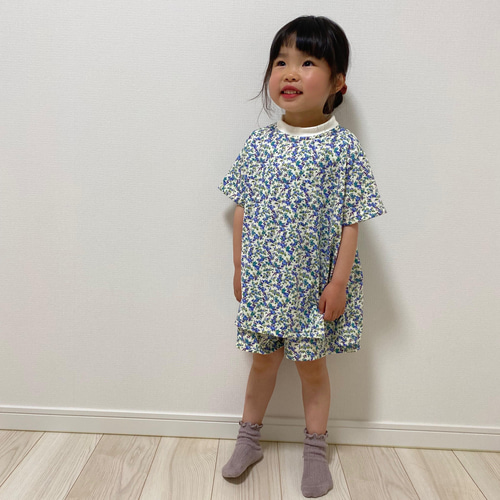 完璧 リバティプリント 子供服セットアップ（110サイズ 天竺 その他