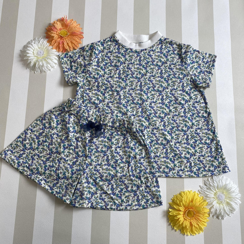 リバティプリント 天竺 子供服セットアップ（110サイズ