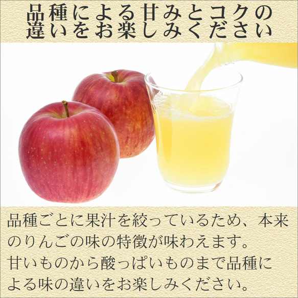 りんごジュース180ml ６種類×２本セット　果汁100% 3枚目の画像